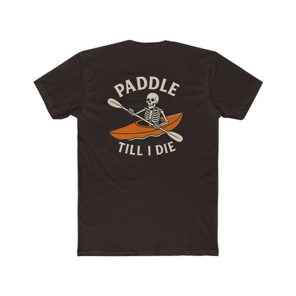 Paddle Till I Die Skeleton Kayak Tee – Unisex Cotton T-Shirt